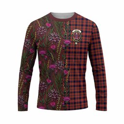 ScotsTee Shop Scottish Ogilvie (Ogilvy) Family Crest Tartan T-shirt Scottish Thistle Flower Half Style
