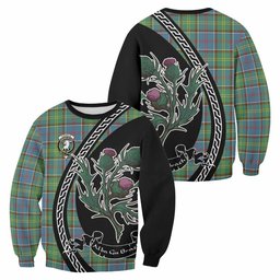 ScotsTee Shop Colville Family Crest Tartan Sweatshirt Alba Thistle Inspired