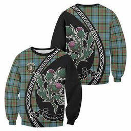 ScotsTee Shop Cathcart Family Crest Tartan Sweatshirt Alba Thistle Inspired