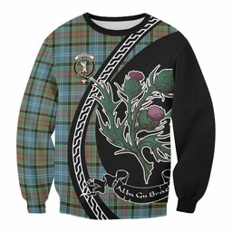 ScotsTee Shop Cathcart Family Crest Tartan Sweatshirt Alba Thistle Inspired