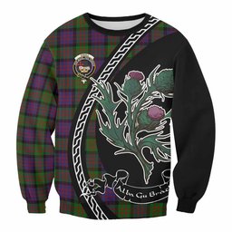 ScotsTee Shop Coull Family Crest Tartan Sweatshirt Alba Thistle Inspired