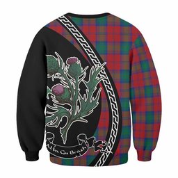 ScotsTee Shop Auchinleck (Affleck) Family Crest Tartan Sweatshirt Alba Thistle Inspired