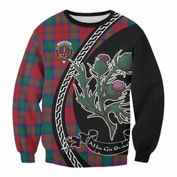 ScotsTee Shop Auchinleck (Affleck) Family Crest Tartan Sweatshirt Alba Thistle Inspired