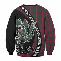 ScotsTee Shop Crawford Family Crest Tartan Sweatshirt Alba Thistle Inspired