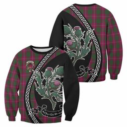 ScotsTee Shop Crawford Family Crest Tartan Sweatshirt Alba Thistle Inspired