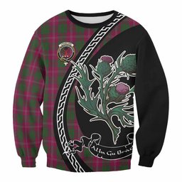 ScotsTee Shop Crawford Family Crest Tartan Sweatshirt Alba Thistle Inspired