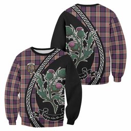 ScotsTee Shop Carnegie Family Crest Tartan Sweatshirt Alba Thistle Inspired