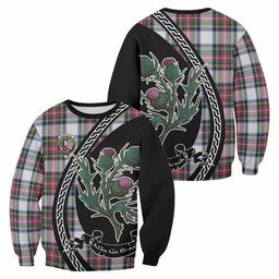 ScotsTee Shop Dennistoun Family Crest Tartan Sweatshirt Alba Thistle Inspired