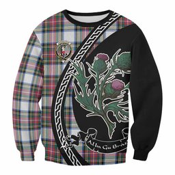 ScotsTee Shop Dennistoun Family Crest Tartan Sweatshirt Alba Thistle Inspired