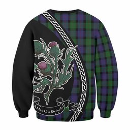ScotsTee Shop Blair Family Crest Tartan Sweatshirt Alba Thistle Inspired