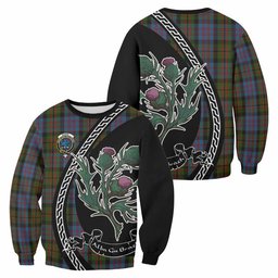 ScotsTee Shop Bowie Family Crest Tartan Sweatshirt Alba Thistle Inspired