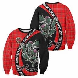 ScotsTee Shop Burnett Family Crest Tartan Sweatshirt Alba Thistle Inspired