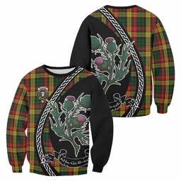 ScotsTee Shop Buchanan Family Crest Tartan Sweatshirt Alba Thistle Inspired