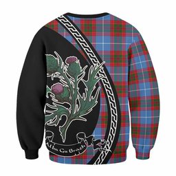 ScotsTee Shop Crichton (Crighton) Family Crest Tartan Sweatshirt Alba Thistle Inspired