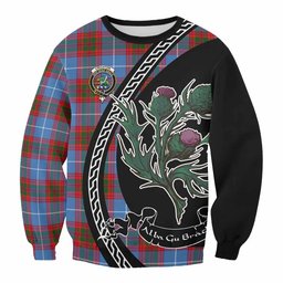 ScotsTee Shop Crichton (Crighton) Family Crest Tartan Sweatshirt Alba Thistle Inspired