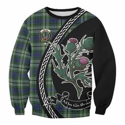ScotsTee Shop Blyth Family Crest Tartan Sweatshirt Alba Thistle Inspired