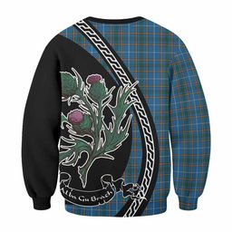 ScotsTee Shop Bain Family Crest Tartan Sweatshirt Alba Thistle Inspired