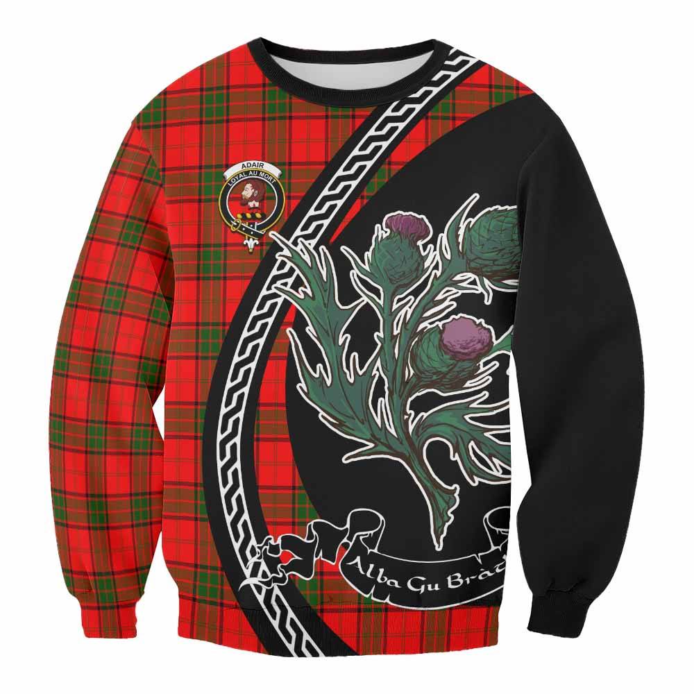 ScotsTee Shop Adair Family Crest Tartan Sweatshirt Alba Thistle Inspired
