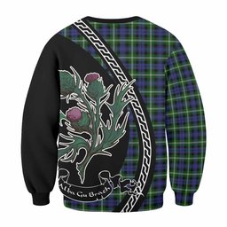 ScotsTee Shop Baillie (Bailey) Family Crest Tartan Sweatshirt Alba Thistle Inspired