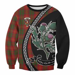 ScotsTee Shop Burns Family Crest Tartan Sweatshirt Alba Thistle Inspired