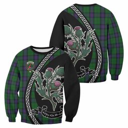 ScotsTee Shop Armstrong Family Crest Tartan Sweatshirt Alba Thistle Inspired