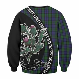 ScotsTee Shop Dundas Family Crest Tartan Sweatshirt Alba Thistle Inspired