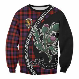 ScotsTee Shop Brown (Broun) Family Crest Tartan Sweatshirt Alba Thistle Inspired