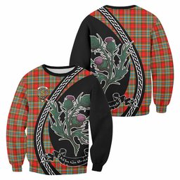 ScotsTee Shop Chattan Family Crest Tartan Sweatshirt Alba Thistle Inspired
