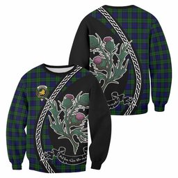 ScotsTee Shop Campbell Family Crest Tartan Sweatshirt Alba Thistle Inspired
