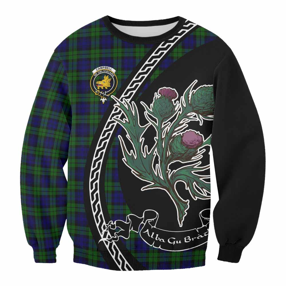 ScotsTee Shop Campbell Family Crest Tartan Sweatshirt Alba Thistle Inspired
