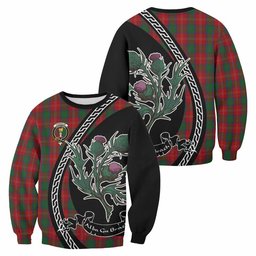 ScotsTee Shop Chisholm Family Crest Tartan Sweatshirt Alba Thistle Inspired