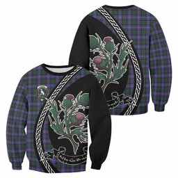 ScotsTee Shop Hunter (Hunterston) Family Crest Tartan Sweatshirt Alba Thistle Inspired