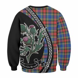 ScotsTee Shop Bethune Family Crest Tartan Sweatshirt Alba Thistle Inspired