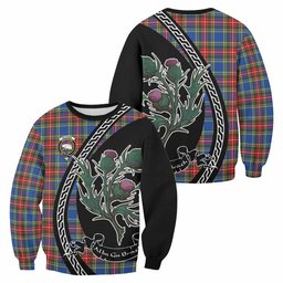 ScotsTee Shop Bethune Family Crest Tartan Sweatshirt Alba Thistle Inspired