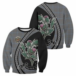 ScotsTee Shop Gladstone (Gladstanes) Family Crest Tartan Sweatshirt Alba Thistle Inspired