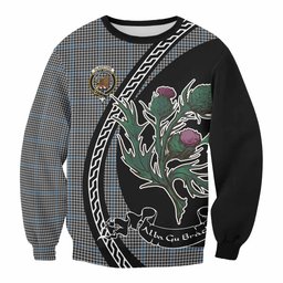 ScotsTee Shop Gladstone (Gladstanes) Family Crest Tartan Sweatshirt Alba Thistle Inspired