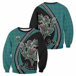 ScotsTee Shop Irvine Family Crest Tartan Sweatshirt Alba Thistle Inspired