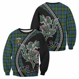 ScotsTee Shop Newlands Family Crest Tartan Sweatshirt Alba Thistle Inspired