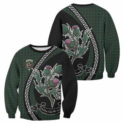 ScotsTee Shop Elphinstone Family Crest Tartan Sweatshirt Alba Thistle Inspired
