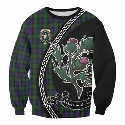 ScotsTee Shop Murray Family Crest Tartan Sweatshirt Alba Thistle Inspired