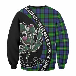 ScotsTee Shop Meldrum Family Crest Tartan Sweatshirt Alba Thistle Inspired
