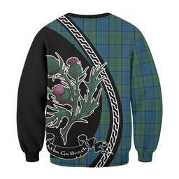 ScotsTee Shop Lockhart Family Crest Tartan Sweatshirt Alba Thistle Inspired