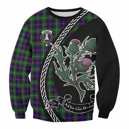 ScotsTee Shop Malcolm Family Crest Tartan Sweatshirt Alba Thistle Inspired