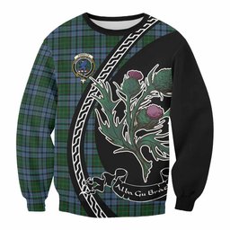 ScotsTee Shop Forsyth Family Crest Tartan Sweatshirt Alba Thistle Inspired
