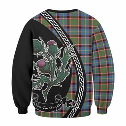 ScotsTee Shop Glass Family Crest Tartan Sweatshirt Alba Thistle Inspired