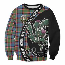 ScotsTee Shop Glass Family Crest Tartan Sweatshirt Alba Thistle Inspired