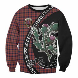 ScotsTee Shop Ogilvie (Ogilvy) Family Crest Tartan Sweatshirt Alba Thistle Inspired
