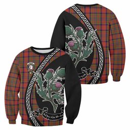 ScotsTee Shop Hepburn Family Crest Tartan Sweatshirt Alba Thistle Inspired