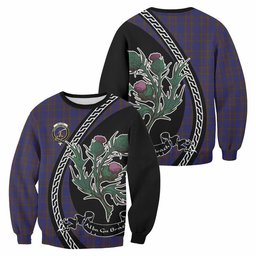 ScotsTee Shop Elliot Family Crest Tartan Sweatshirt Alba Thistle Inspired