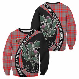 ScotsTee Shop Moubray Family Crest Tartan Sweatshirt Alba Thistle Inspired